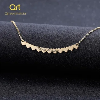 

Personalized Custom Heart Necklace Gold Choker Women Men Engrave Nameplate Name Necklaces for women Gift Jewelry