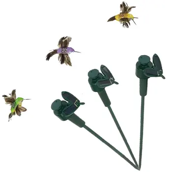 

Pack 3 set Solar Powered Flying Fluttering hummingbird bird Yard Garden Plants Flowers Stake Ornament Decor
