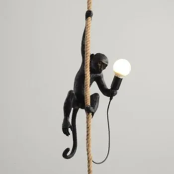 

Small Chandelier Hemp Rope Industrial Wind Lamps Retro Lamps Creative Monkey Industrial Art Lamps Room Decor A1166