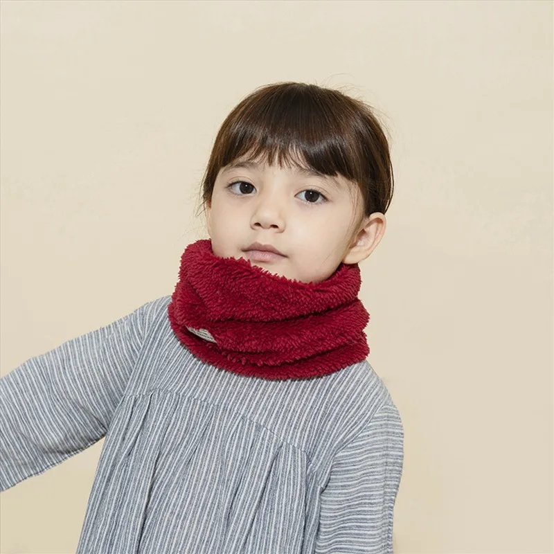 Winter cute Children Scarf Boy Girls Scarves Baby Fur Collar Scarf Ring Pompom Neck Warmers Women Present Berber Fleece24CM - Цвет: 05