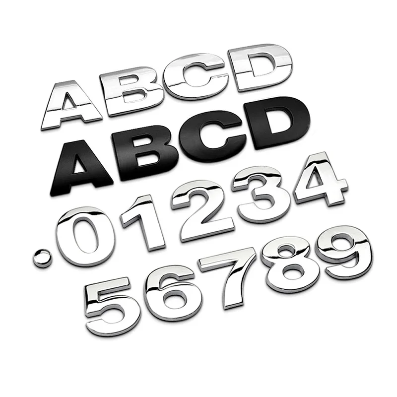 25mm*25mm 3D Car Stickers Metal DIY ARC Letters Chrome Digital Alphabet Emblem Decal Custom Logo Automobiles Universal 2020NEW | Автомобили