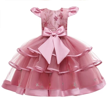

girl floral dress summer vintage kid clothes robe fille pink dress princess vestidos roupa infantil menina sukienki