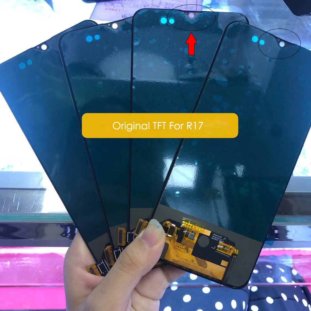 TFT ЖК-дисплей для OPPO R17 сенсорный экран дигитайзер полная сборка ЖК-дисплей для OPPO R17 Pro Замена Ремонт черный без рамки 6,4"