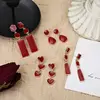 Pendientes de gota de corazón rojo estilo Punk para mujer, joyería de gota de aceite de goteo abstracto, pendiente colgante de moda de Metal, 2022 ► Foto 2/6