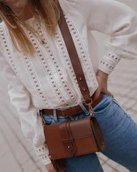 

Lace Hollow Out women shirt Long Sleeve embroidered shirt Solid Color Blouse Two colors available 2020 new