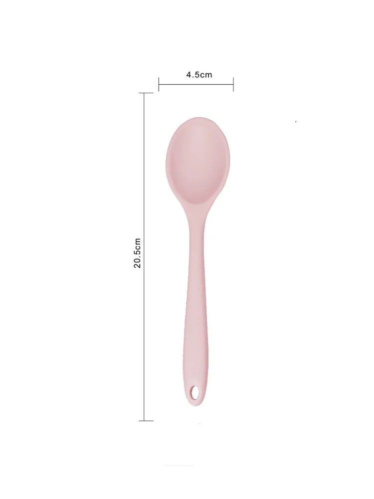 Silicone Mxing Spoon Soup Spoon Long Handle Cooking Baking Heatproof Cooking Utensils for Stirring and Serving