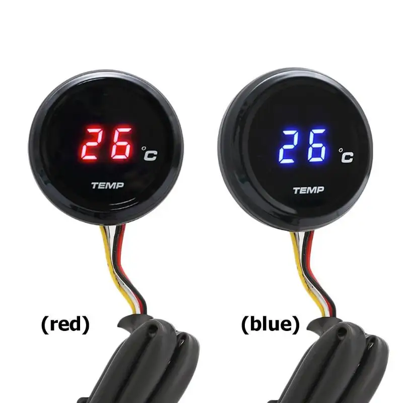 0-120 ℃ DC 12 V универсальный мотоцикл Термометр круглый температура воды шаблон ультратонкий Светодиодный инструмент для Kawasaki