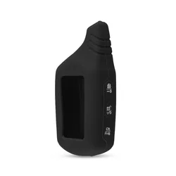 Silicone Case for LCD Keychain Car Remote - Protective 2 - Way Alarm Key Cover (Black)