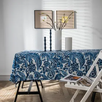 

Ectangle Table Cloth Oil-Proof Spill-Proof Water Resistance Microfiber Tablecloth Decorative Fabric Table Cover for Dining Room