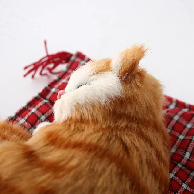 Realistic Stuffed Toy Sleeping Cat Animal Cloth Cushion Cat Model Home Decoration Simulation Cat Doll Plush Soft Children Toy 5