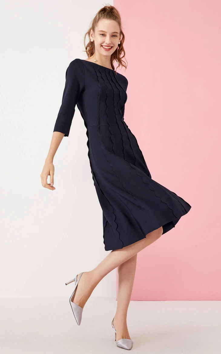 Vero Moda женское трикотажное платье с 3D отделкой 3/4 рукавами и подкладкой | 319446505