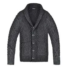 BOTVELA, вязаный мужской свитер, кардиган, Осень-зима, шерстяное пальто с шалевым воротником, v-образный вырез, 203