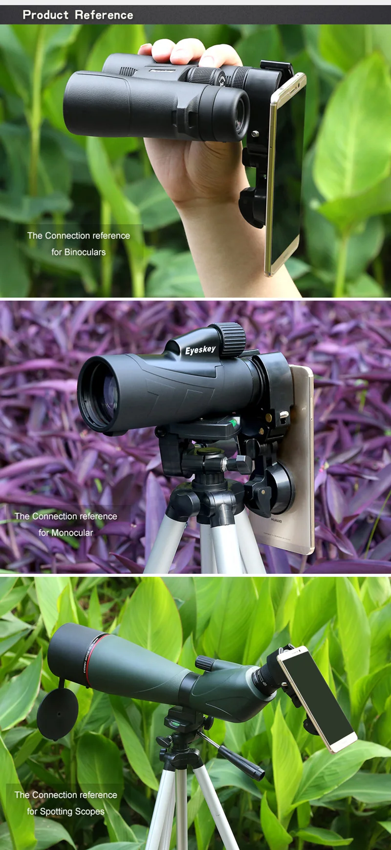 Universal Digital Camera Phone Bracket Mount Support Holder For Spotting Scope Monocular Binoculars Eyepiece Bayonet:27mm-53mm