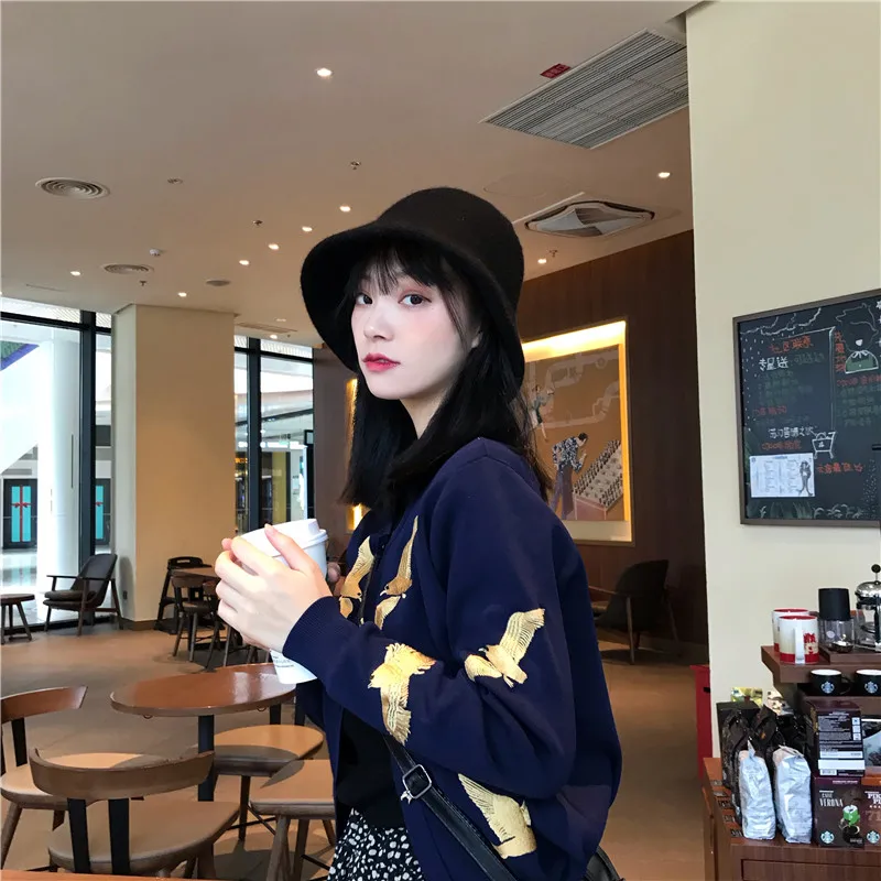 SJTJSPX Cappello Bob in Lana a Maglia Cappello da Pescatore Autunno Inverno Cappello da Bacino Cappello Cappello Donne Ragazze Cappello di Melone Vintage Cappello a Secchio Cappello Campana Viaggio