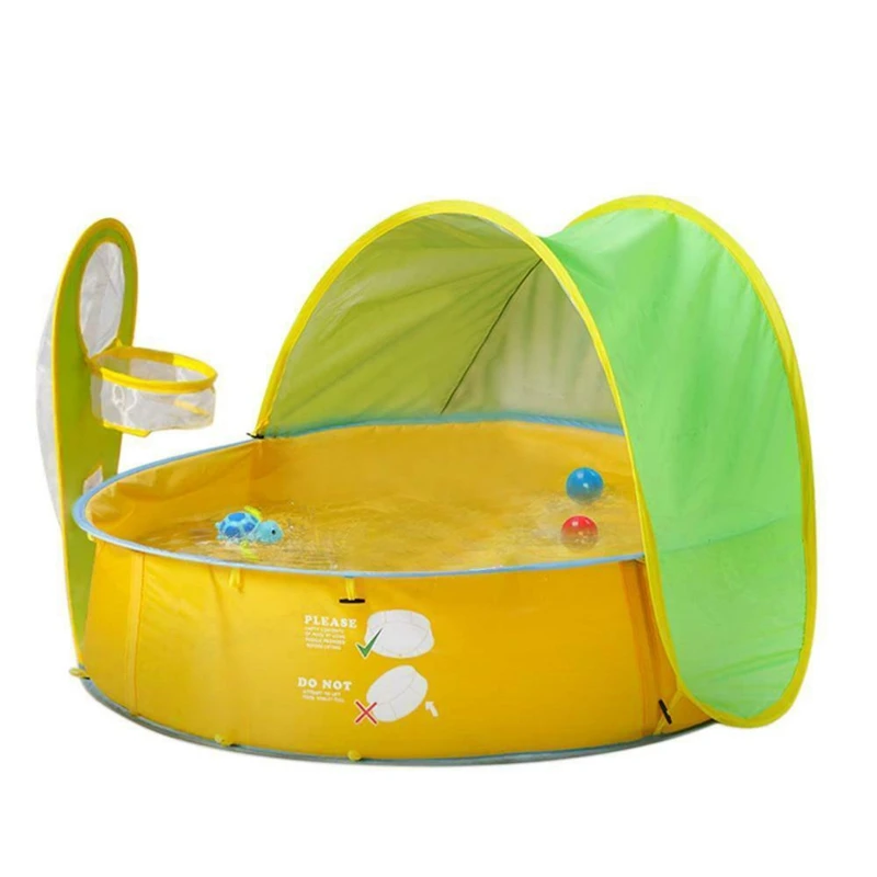 

Portable Children'S Beach Pool Tent Uv Protection Awning Racket Game Tent