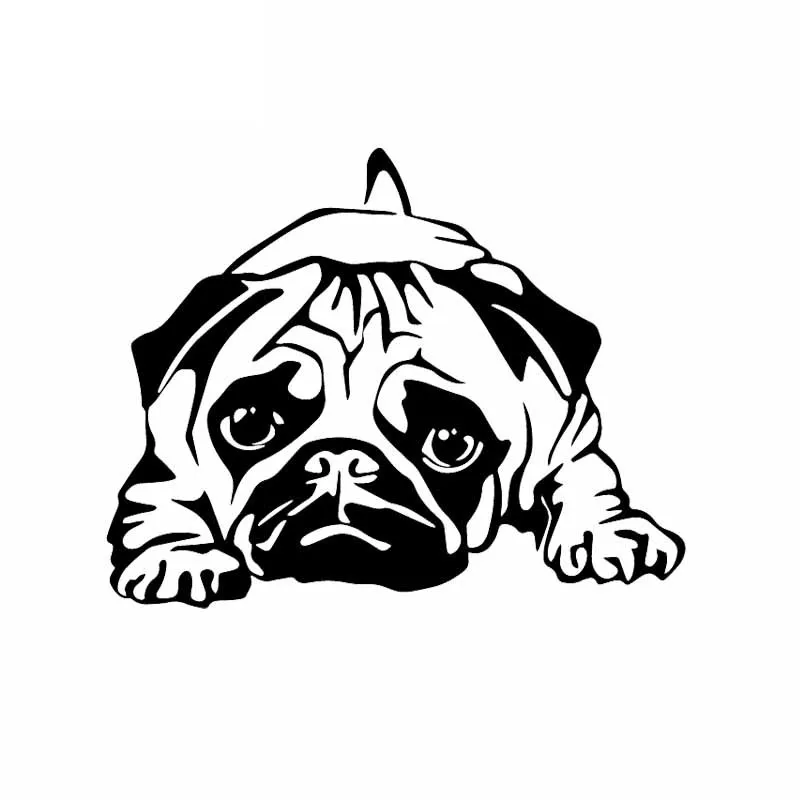 

Car Stickers, Motorcycle Decals Decorative Accessories,Cute Pug Exquisite To Cover Scratches Sunscreen Waterproof PVC.16 * 13cm