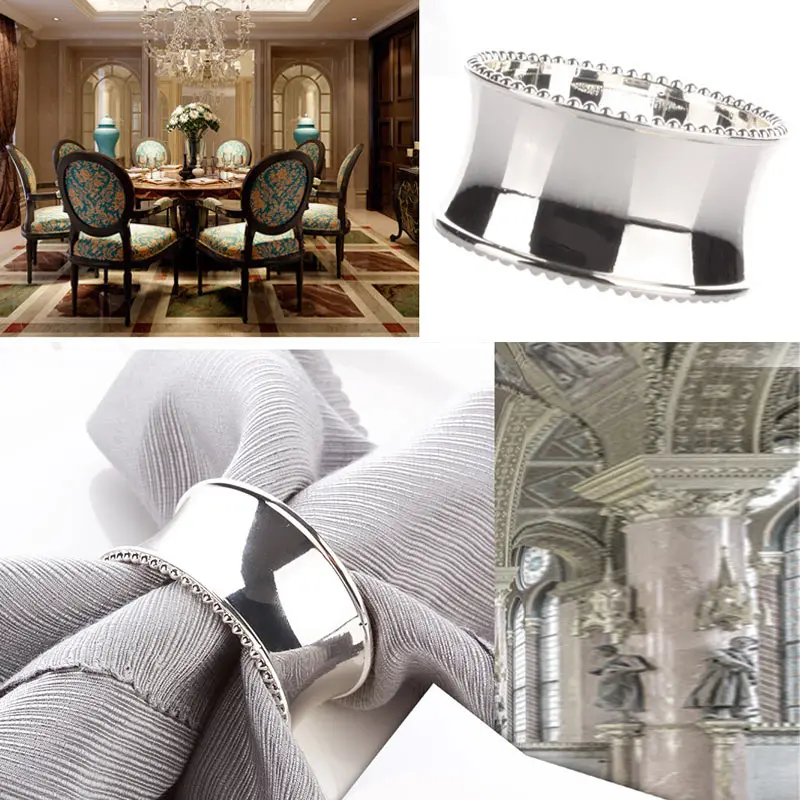 2pcs Stainless Steel Napkin Rings for Dinners Parties Weddings Hotel Supplies Diameter 4.5cm DIN889