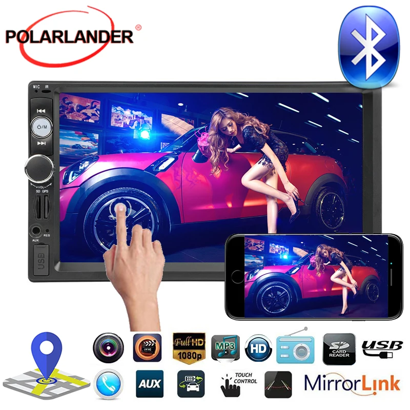 Камера заднего вида автомобиля радио MP3 функция папки USB/SD/MMC Автомобильный ридер дистанционное управление gps навигация bluetooth Зеркало Ссылка