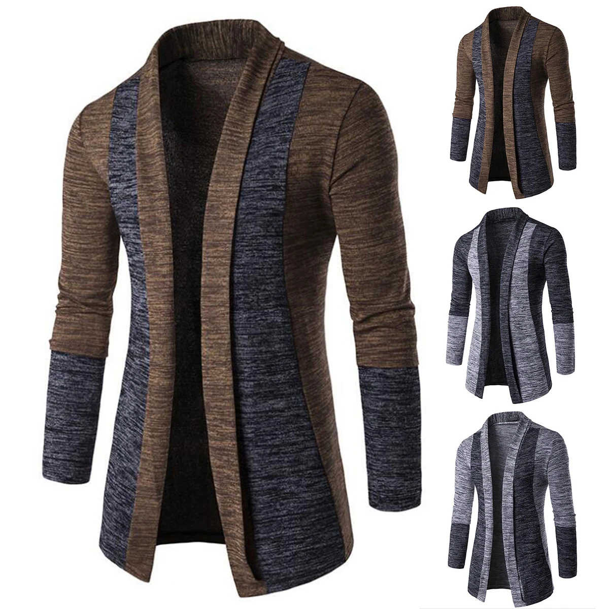 

2019 Stylish Men 'S Open Front Cardigan Jacket Casual Slim Fit Sweater Coat Winter Warm Knitwear Autumn And Winter Foreign Trade