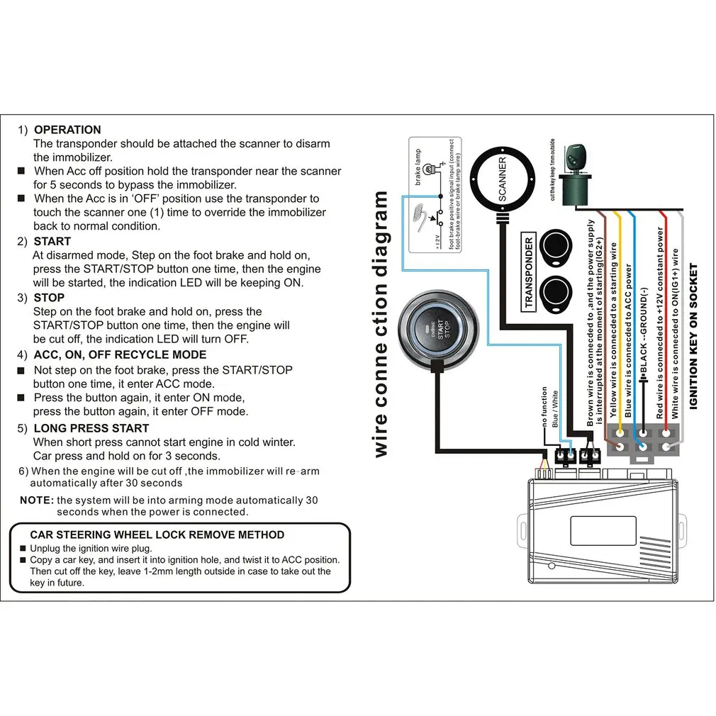 Высокое качество NQ-ST9005 12v Универсальный rdid, так Темный замок противоугонное устройство автомобиля нажатием одной кнопки Пуск модификации Системы