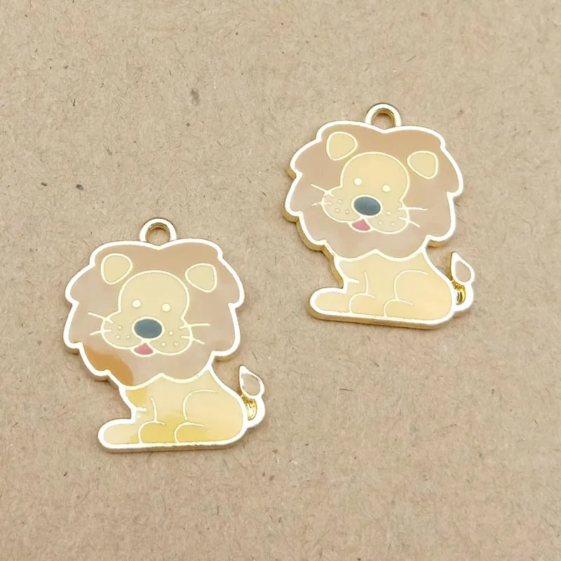 Kawaii Подвески эмалевый сплав 40 шт. Симпатичные капли масла животных Слон Лев Форма DIY ювелирных изделий серьги ожерелье подвески