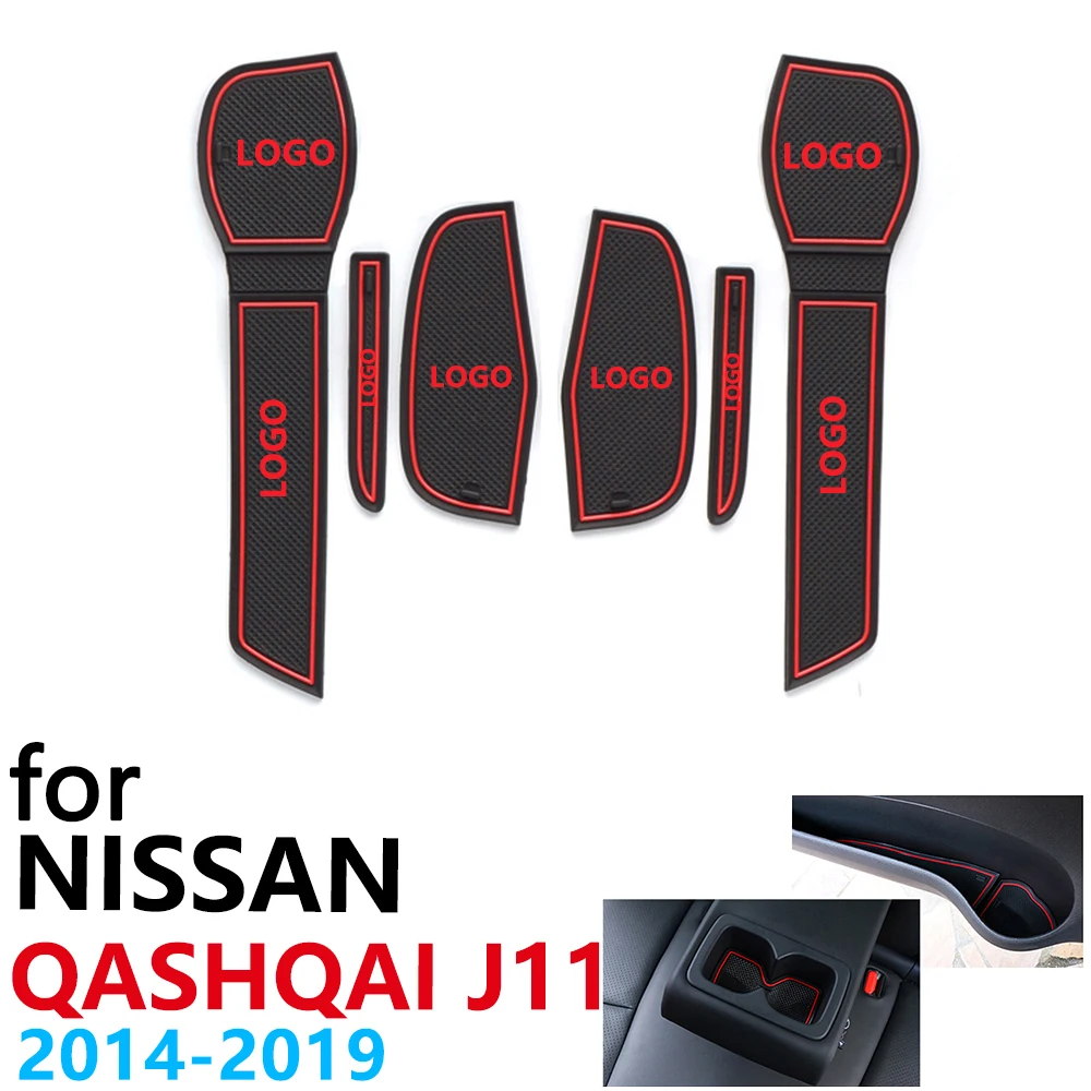 Противоскользящий резиновый подушкой для чашки дверной паз коврик Nissan Qashqai J11 Rogue