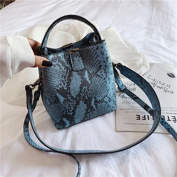 

Leisure bucket bag stylish personality snakeskin superior sensible woman bag 2020 new fashion handbag one shoulder cross bag