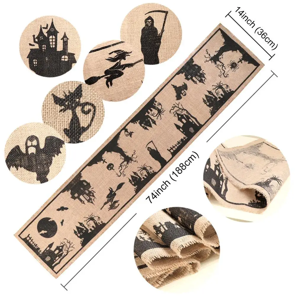 burlap table runner OurWarm 90*60 см Хэллоуин Висячие призраки Huanted украшение дома Grim Reaper Horro реквизит домашняя дверь Бар Хэллоуин украшения - Цвет: burlap table runner