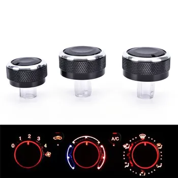 

New 3 Pcs /1set Aluminum Alloy Air Conditioning Knob AC Knob Heat Control Switch Button Knob For VW 99-03 Mk4 Golf