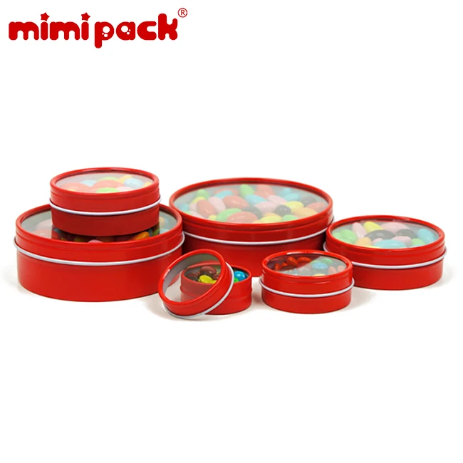 Mimipack неглубокие круглые прозрачные оконные банки с нескользящей верхней крышкой