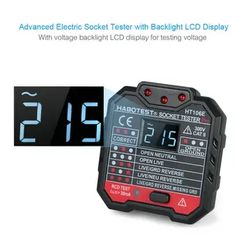 

Digital US/EU/UK Socket Tester Pro Detector Portable Circuit Polarity Voltage Tester Wall Plug Breaker Finder RCD Test Hot Sale