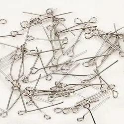 100Pcs Stainless Steel Winter Fishing Bait Stinger Spike Hook 20/30/50mm Carp Fishing Lure Connecting Pins Swivel Accessories