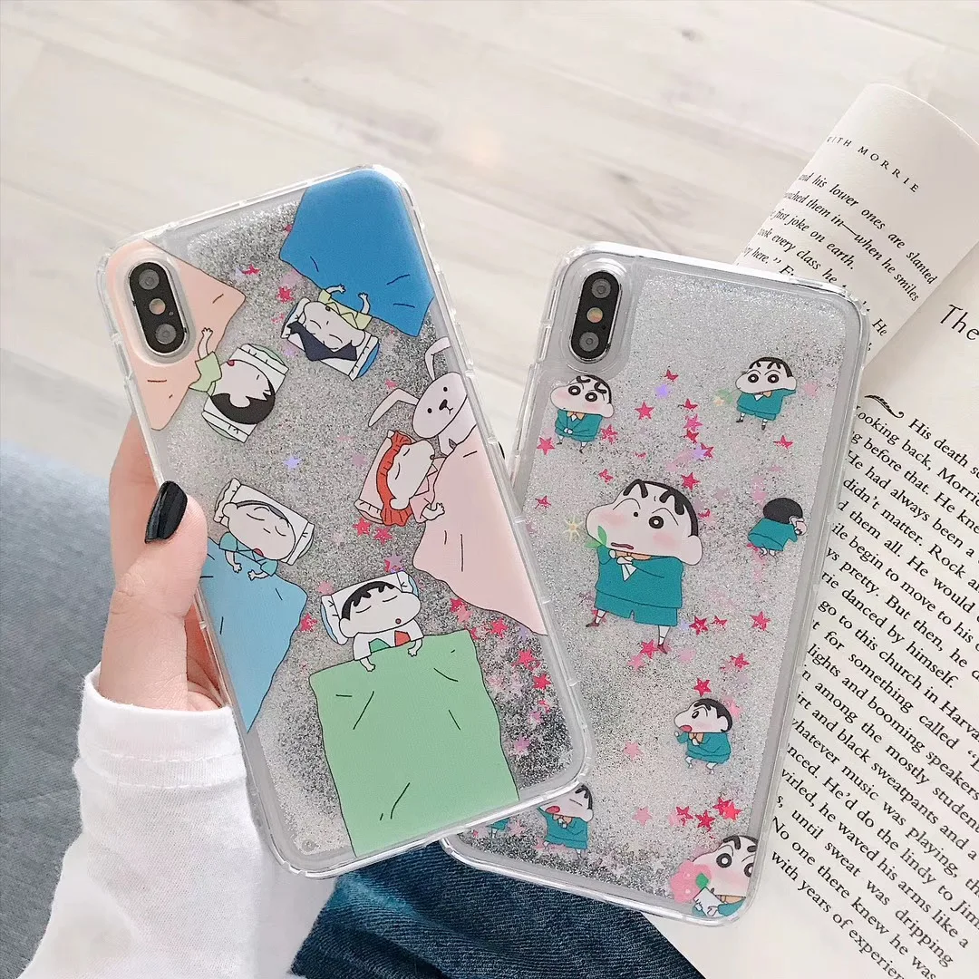Милый мультяшный семейный жидкий зыбучий песок чехол для телефона iPhone 11 Pro Max X XS XR