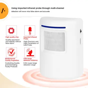 

Motion Sensor Detection Alarm Wireless Home Safety Drive Alarm With Sensor Receiver 38 Ringtone Tuners LED Indicator