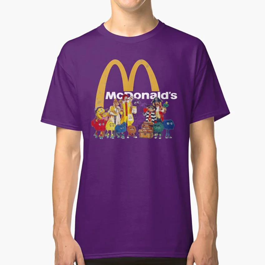Фиолетовый McDonalds' Pals футболка mcdonalds mc donalds Рональд Макдональд хамбурглар гримаса Фрай Дети гамбургер - Цвет: Фиолетовый