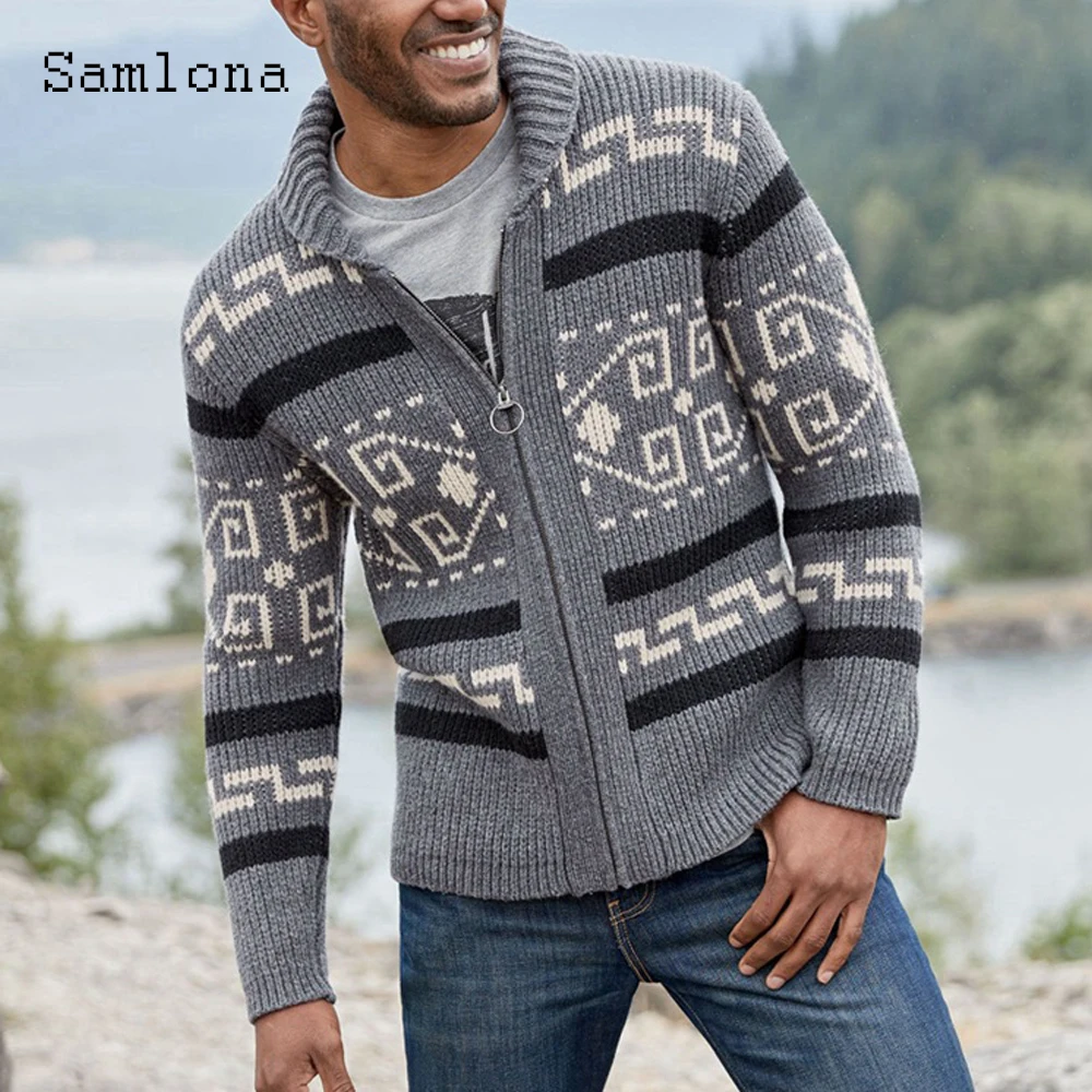 Plus Size 4xl Men Autumn New Knitted Sweaters Winter Warm Coats Open Stitch Mens Patchwork Sweater Hooded Top Cardigans 2023