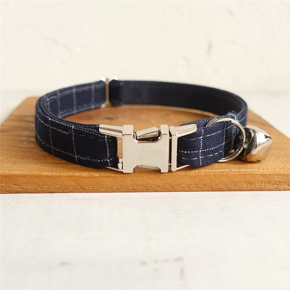Collar For Cats Personalized Suit Lattice Cat Collar Custom Engraving Pet Collar for Cats Small Dog Adjustable with Metal Buckle