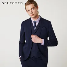 Отборный мужской классический приталенный пиджак с воротником и застежкой чистый цвет деловой пиджак одежда T | 41935X503