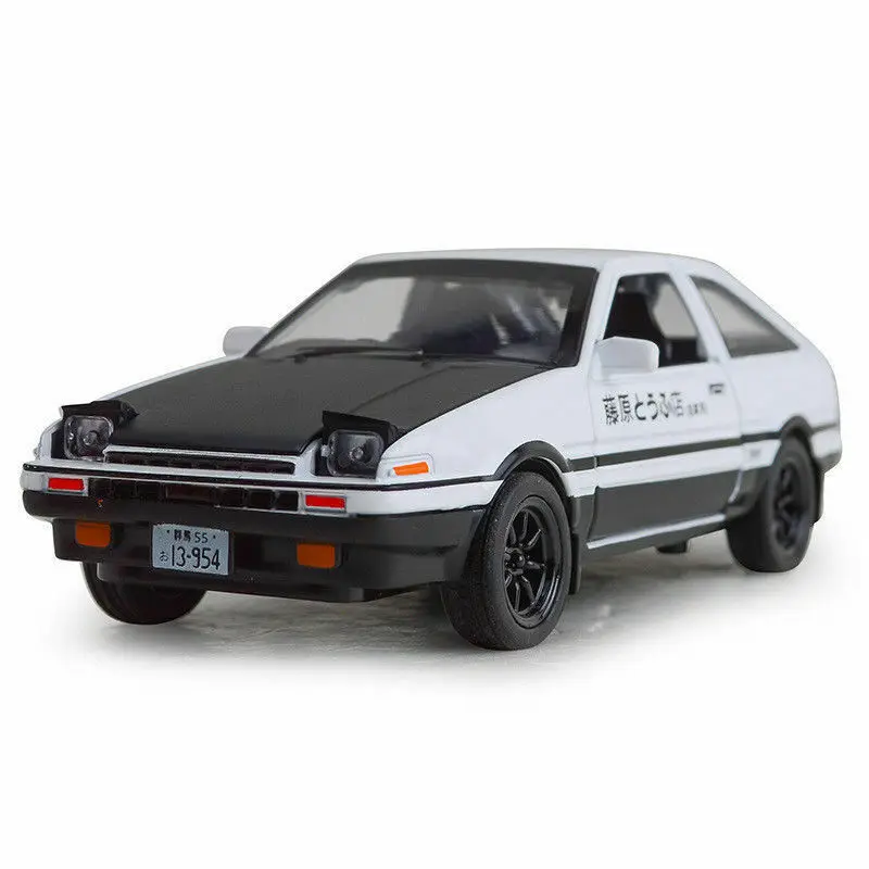 Miniauto 1/28 начальный D Toyota TRUENO AE86 литой автомобиль модель Мини Сплав автомобиль игрушки w/звук и свет