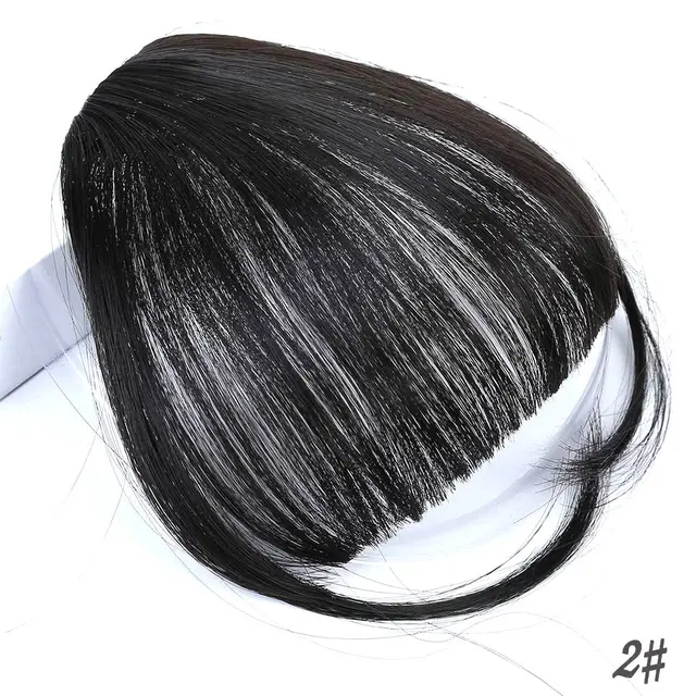 TALANG Neat Front Fringe Clip In  Hair Bangs  Hair Extensions Sweeping Side Blunt Bang Natural Black Brown Hairpieces 2