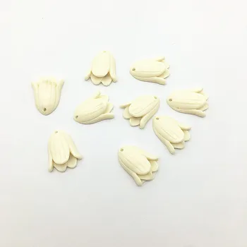 

New arrival! 25x20mm 100pcs Off white Flat bottom Flower beads for Hand Made Earrings DIY parts,Jewelry Findings & Components