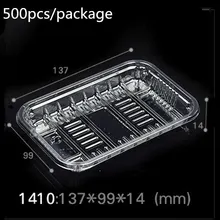 500 шт 137*99*14 мм одноразовый прозрачный пластиковый лоток для свежих продуктов Фрукты Мясо поднос для рыбы для супермаркета и овощного магазина