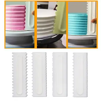

8pcs/set Plastic Scraper Spatulas Butter Cream Icing Smoother Comb Cake Pastry Decorating Tool