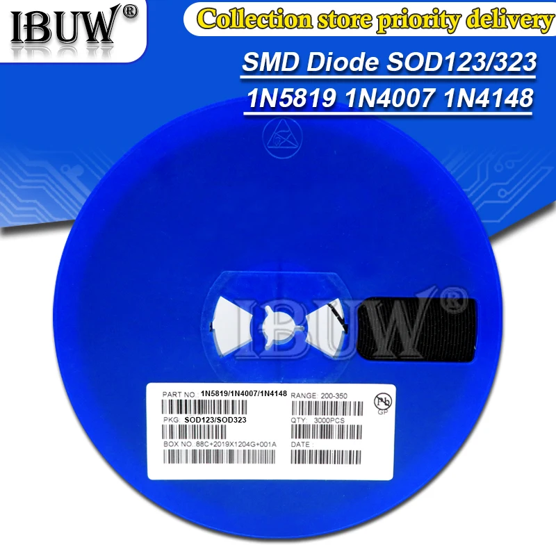 1 катушка 3000 шт. SMD diode 0805 SOD 123 1N5819 1N4007 1N4148 SOD123 323 1206 1N4148WS 1N5819WS B5819WS SOD323 диоды