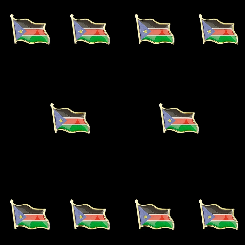 

10PCS The Republic of South Sudan Ramciel Friendship Flag Metal Lapel Pin Accessories