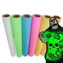 1 лист 25 см x 25 см светящаяся в темноте теплопередача виниловая фосфоресцирующая термопресс машина футболка железо на HTV