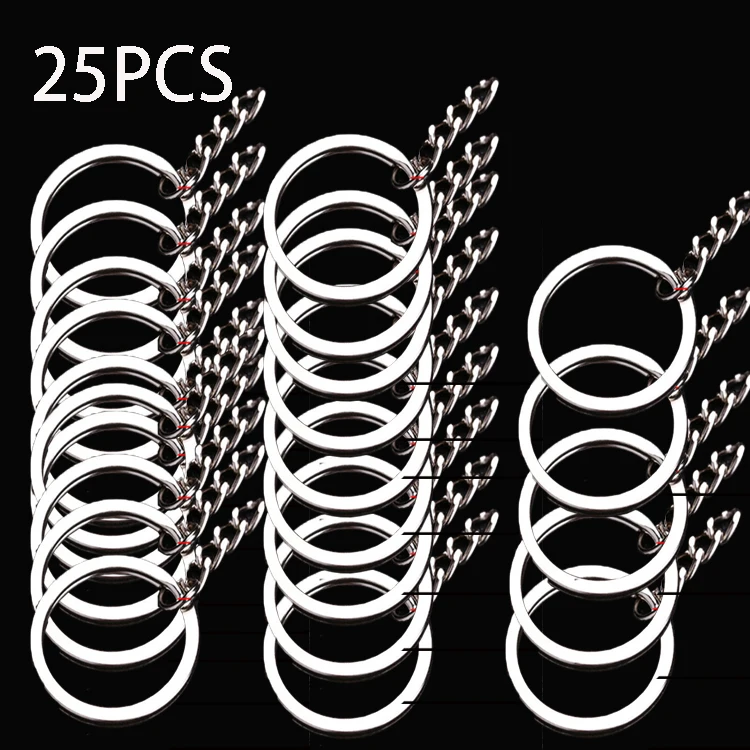 Диаметр 30 мм полированный брелок для ключей разрезное кольцо с короткой цепочкой