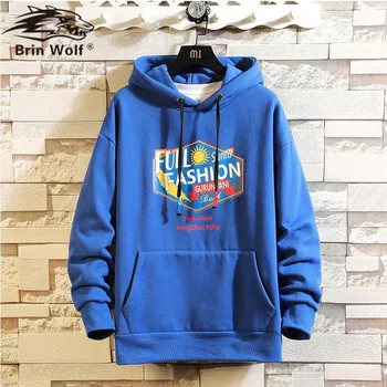 

Brin Wolf Plus Size M-5XL Print hoodies men Casual Hooded sweatshirt Youth High Quality Hoodies Sweatshirts Pullover