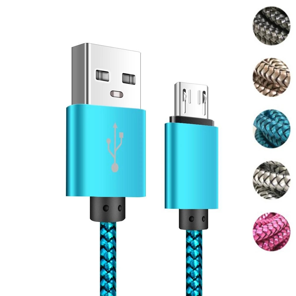 Cable de carga rápida Micro USB Kabel, Cargador USB de 1M y 2M de largo