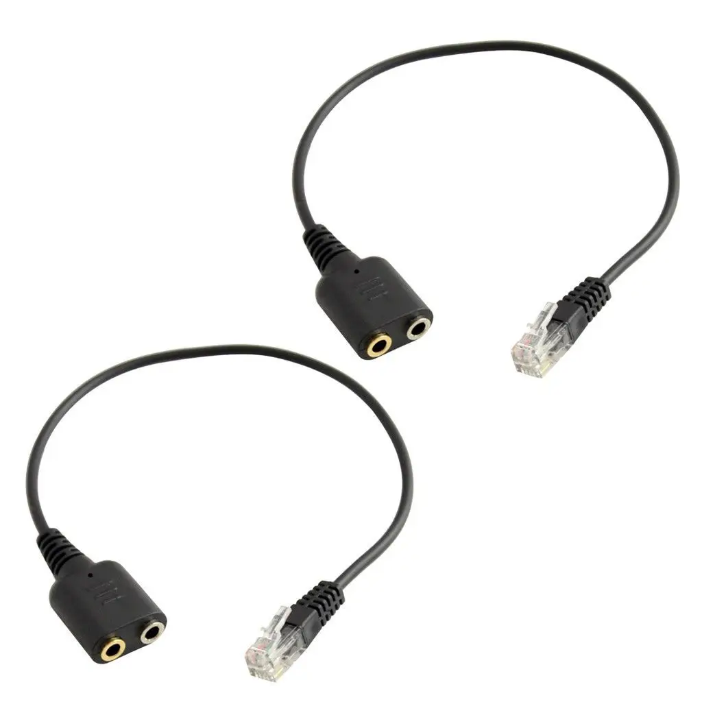 2x RJ9 до 2 Порты и разъёмы 3 5 мм со штекера на гнездо кабель адаптера для гарнитуры